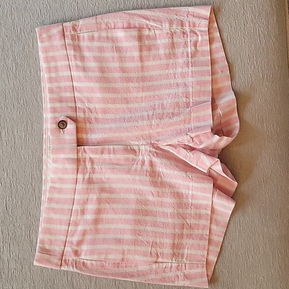 J.CREW pink and white striped shorts.  Cotton linen blend in size 4. - Picture 1 of 4